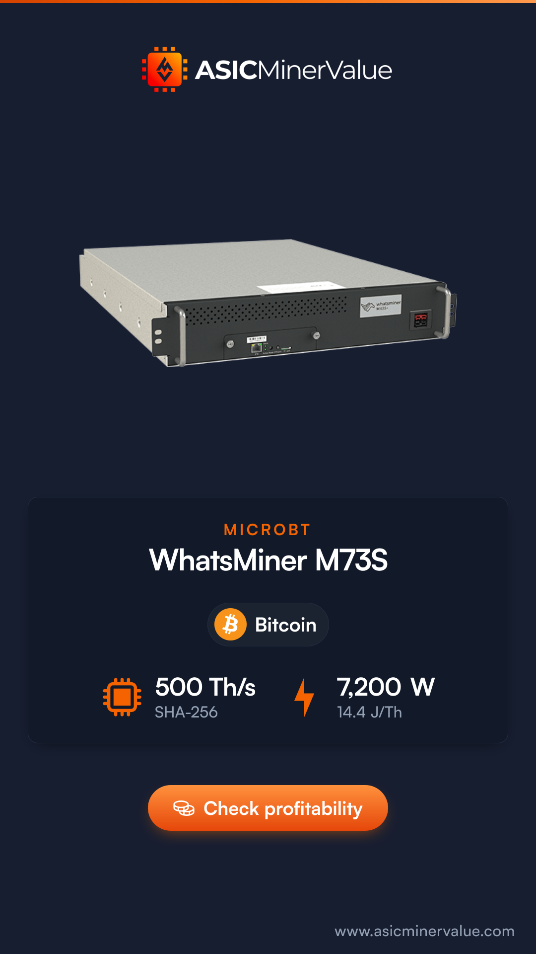 MicroBT Whatsminer M73s 555 Th/s