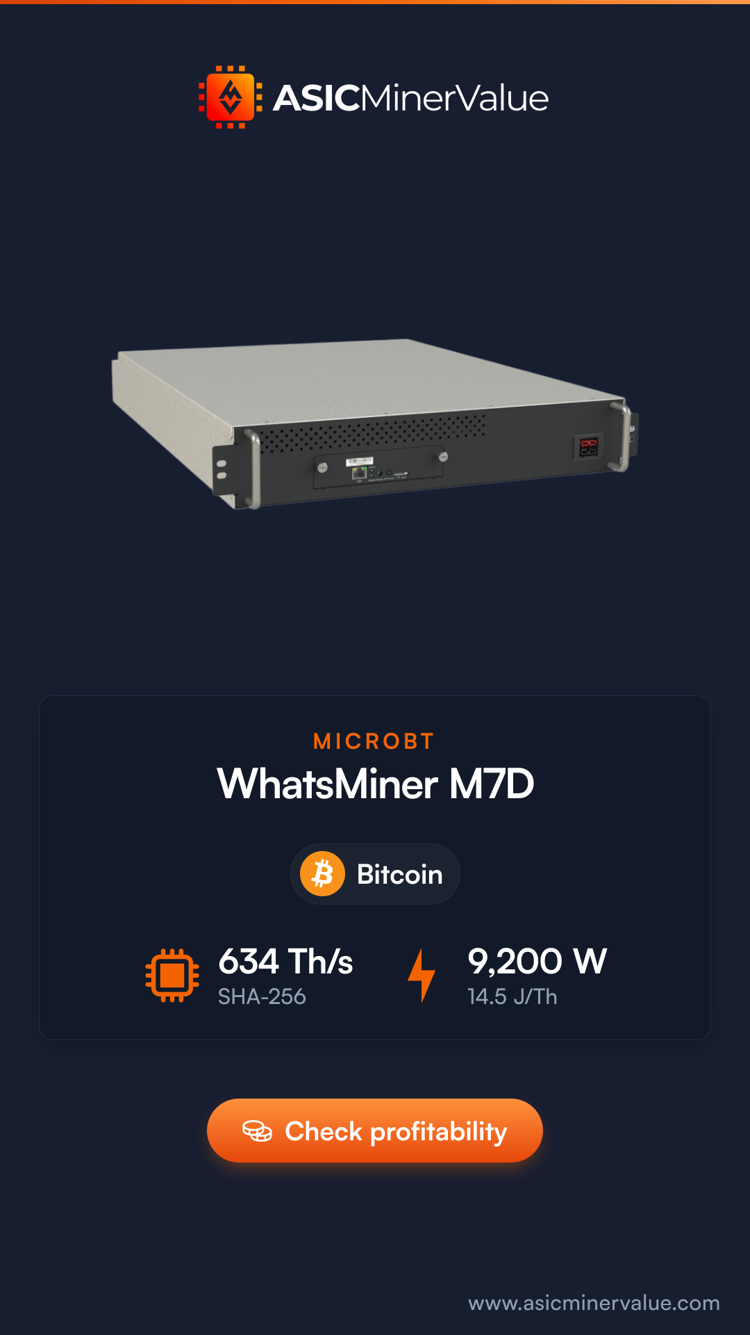 MicroBT Whatsminer M7D 648 Th/s